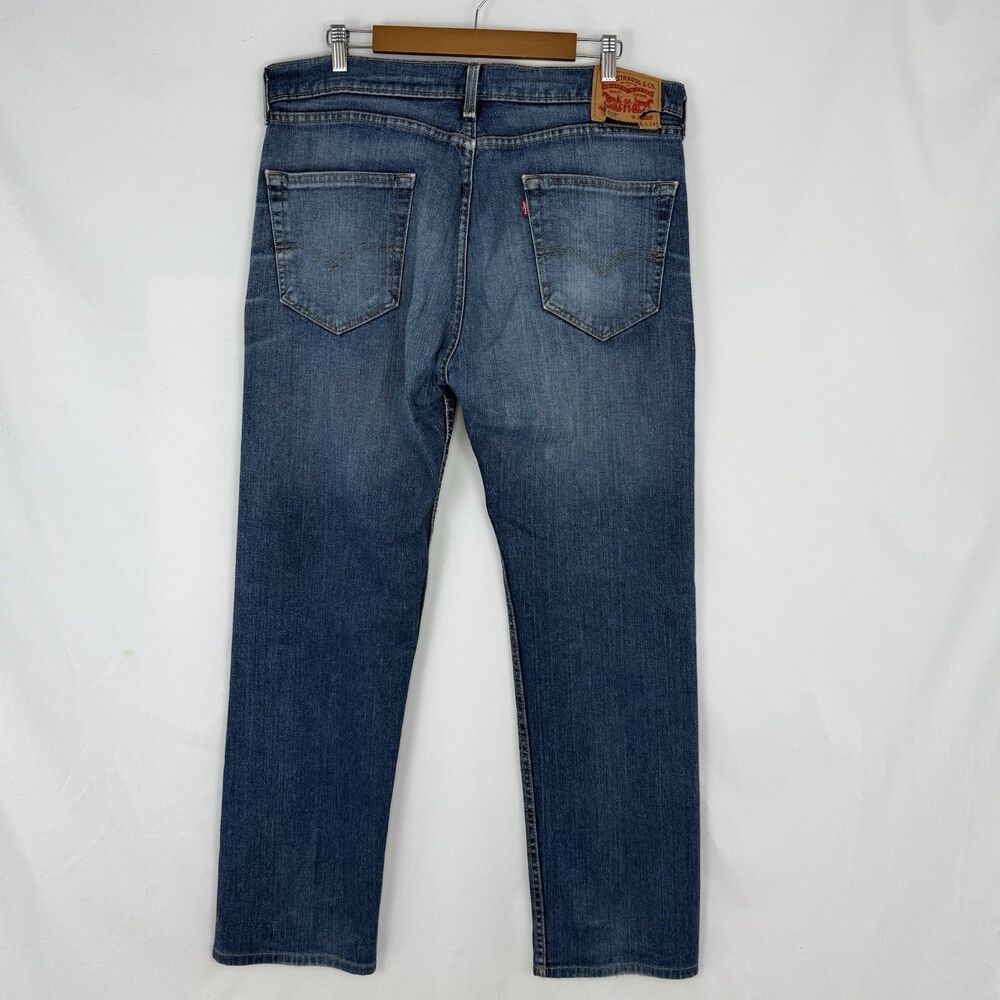 Levis 505 Mens Size 36 X 34 Blue Denim Zip Fly Jeans - Picture 2 of 12